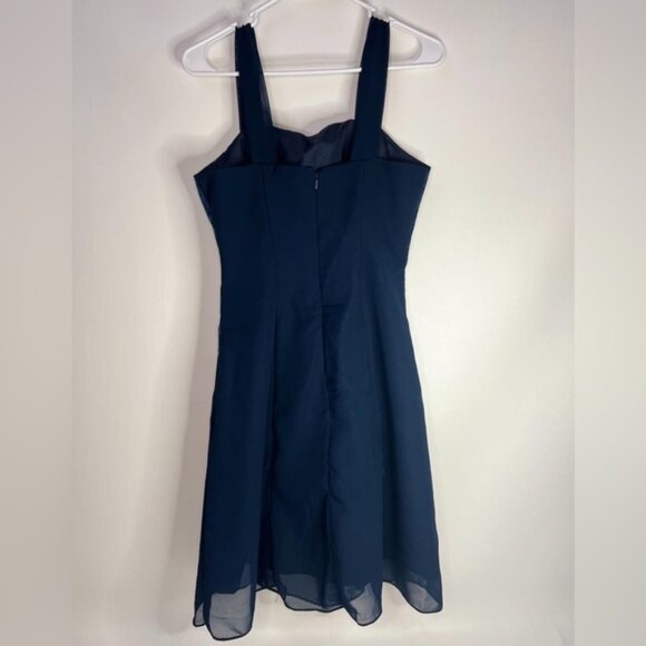 NWT WEDDING DRESS 1/2 Top Lace Party Cocktail Navy Formal Dress A-Line Size 2 - Picture 3 of 10